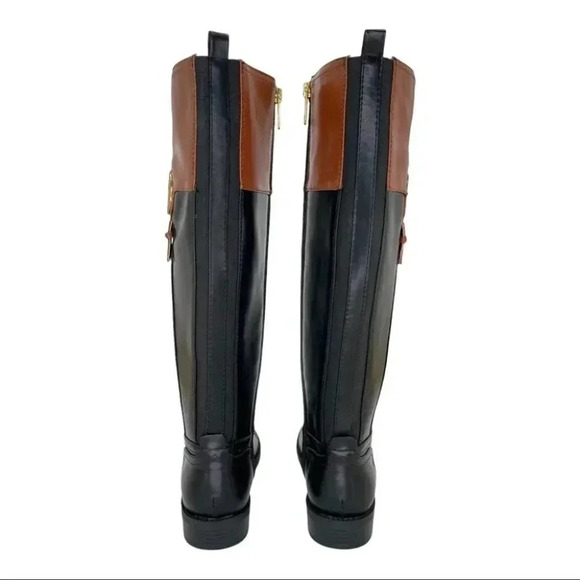 Tommy Hilfiger Ilia4 Black Tan Faux Leather Knee High Womens Boots Size 5M - Picture 5 of 12